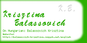 krisztina balassovich business card